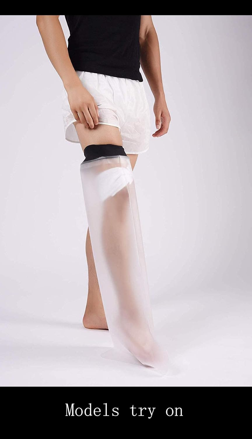 Waterproof Leg Cast Cover for Shower,Adult Full Leg Cast Shower Protector,Watertight Protection to Broken Leg, Knee, Foot, Ankle Wound, Burns Reusable image number 3