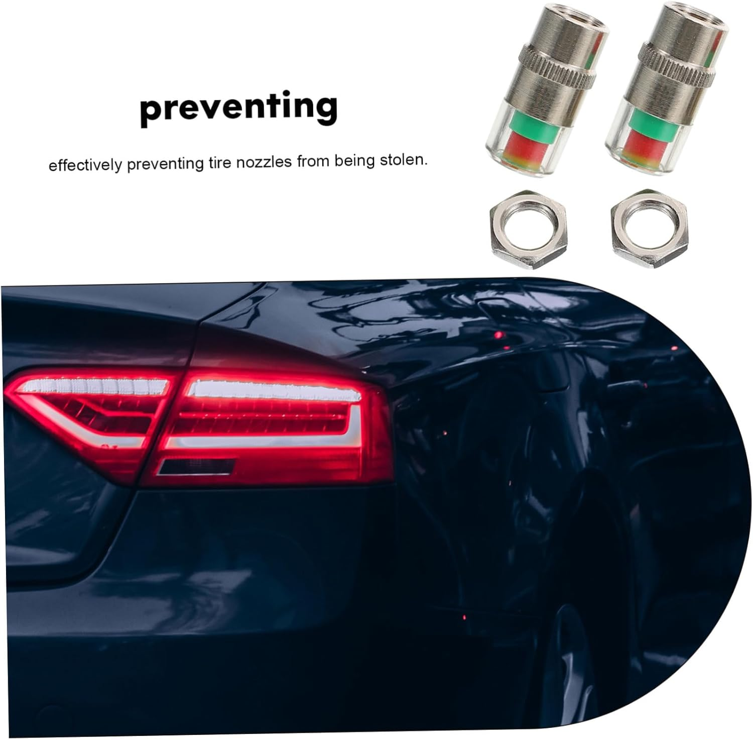 TINEASUR Tire Pressure Monitoring Cap Valve Stem Caps Car Tyre Valve Covers Air Pressure Monitor for Automotive Use in Garage Road Trip