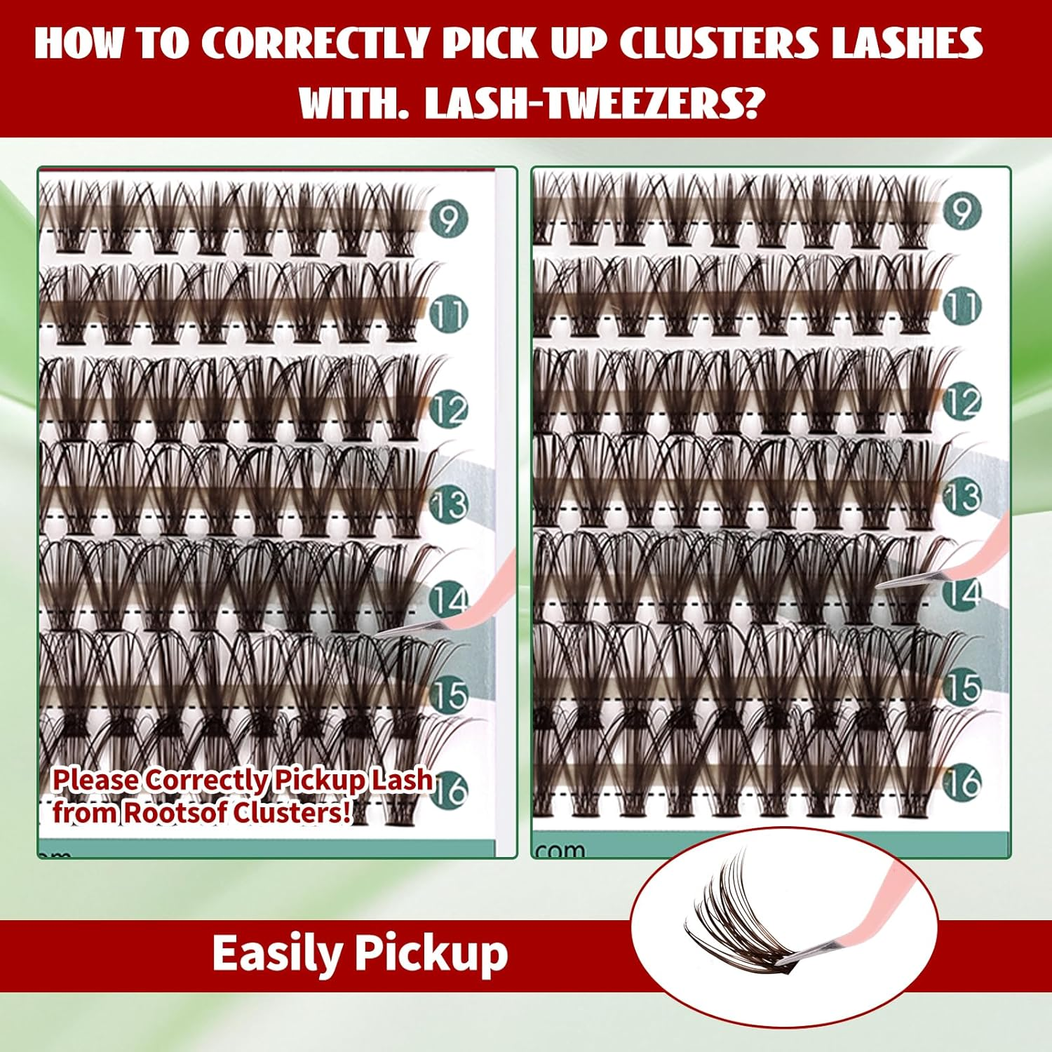 FADVAN Lash Clusters Effect Individual Lashes 280Pcs 30D+40D D Curl 9-16Mm Dark Brown Eyelash Clusters Wispy Lashes Fluffy Lash Extension image number 3