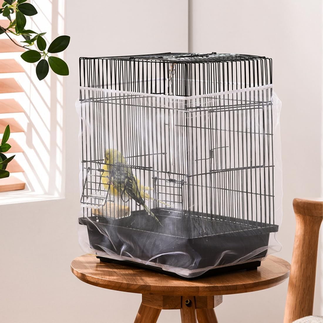 XYTAHDM Bird Cage Cover, Bird Cage Seed Catcher, Universal Bird Cage Seed Catcher, Protective Net for Bird Cage, Cover Rock Guard for round Square Cages image number 3
