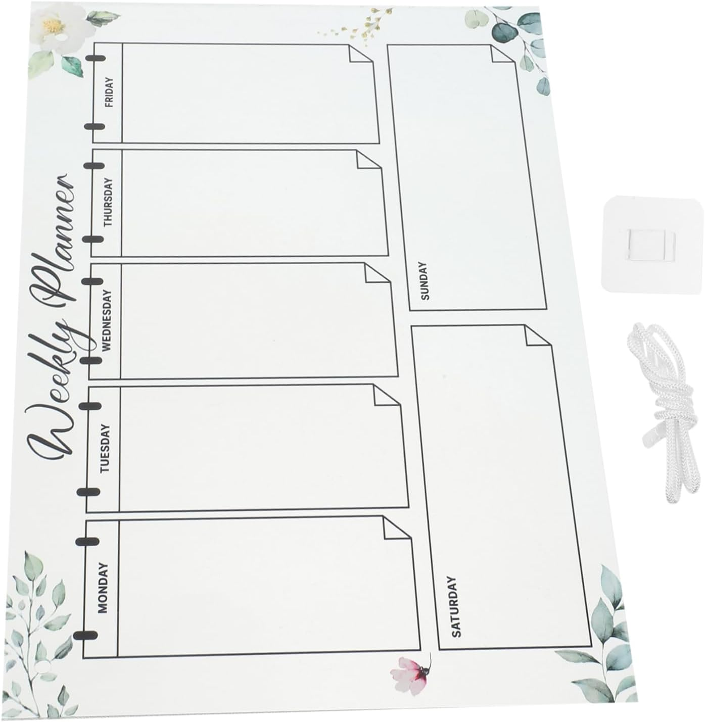 NUOBESTY Erasable Week Planner Wall Hanging Acrylic Memo Board Undated Planner White Hanging Cord 80Cm image number 2