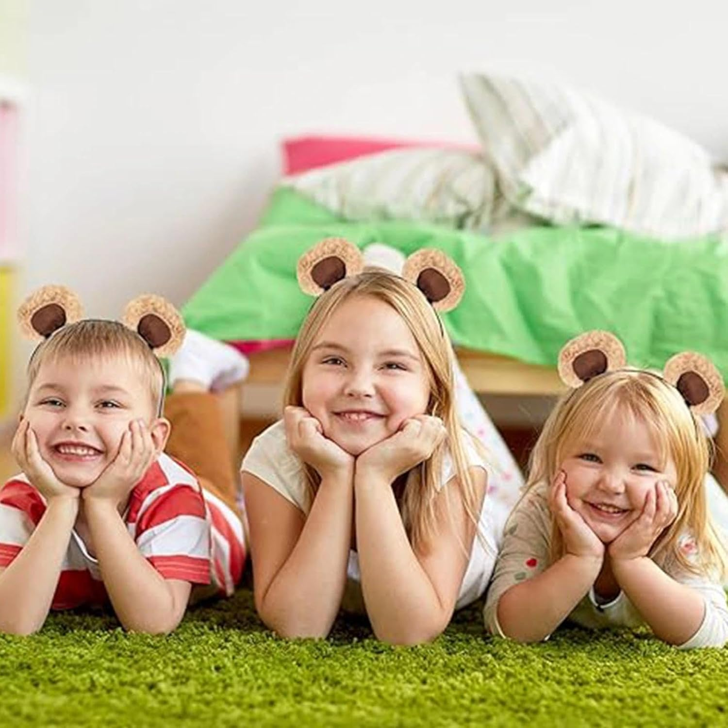 Dinghaole 2Pcs Cute Brown Bear Ear Headband, Soft Plush Animal Ear Headband for Costume Parties, Role-Playing, Festivals, Photography Props image number 6