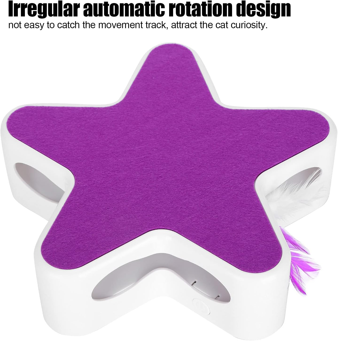 Cat Toys for Indoor Cats Interactive Cat Toy with Feathers,Five‑Pointed Star Funny Cat Box Feather 360 Degree Random Rotation Automatic Teaser Cat, Electronic Cat Toy, Cat Exercise Toy image number 5