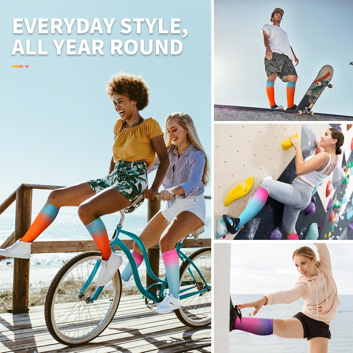 Cambivo 3 Pairs Compression Socks for Women, 15-20 Mmhg Graduated Support, Compression Stockings for Nurses, Travel, Work image number 2