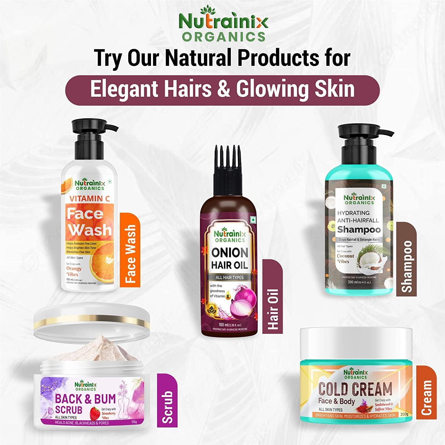 Nutrainix Organics Hydrating Colour Protect Shampoo with Green Apple Vibes | Shampoo for Coloured Hairs Growth | Color Protecting Shampoo - 300Ml