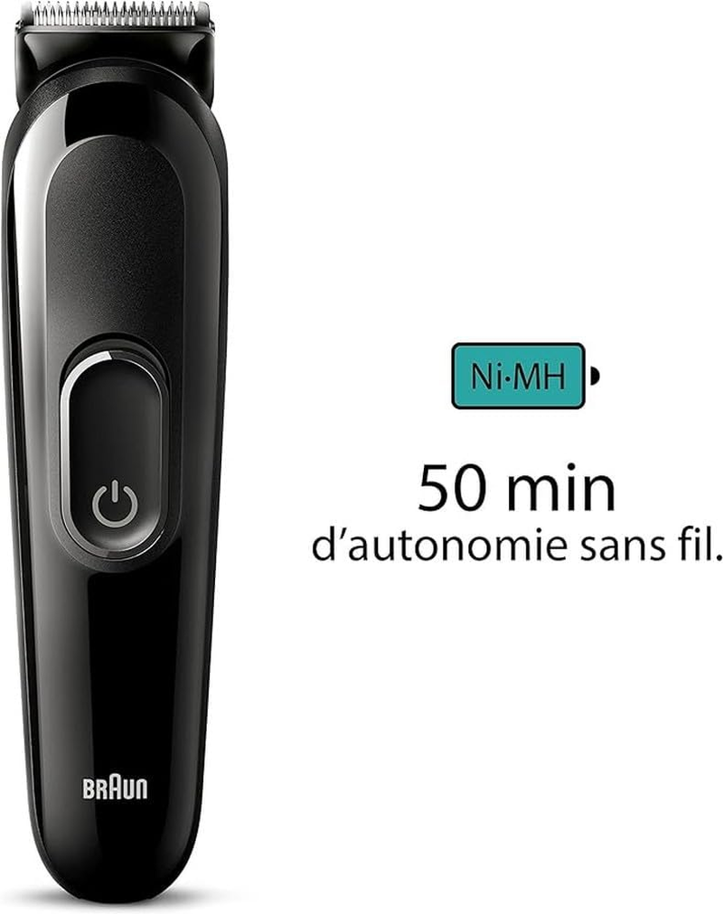 Braun All-In-One Trimmer Set 3, 6-In-1 Multigroom, Beard Trimmer, Hair Trimmer for Face, Head and Body, 50 Minutes Battery, 14 Lengths (3-21 Mm), Waterproof, MGK3420, Black image number 4