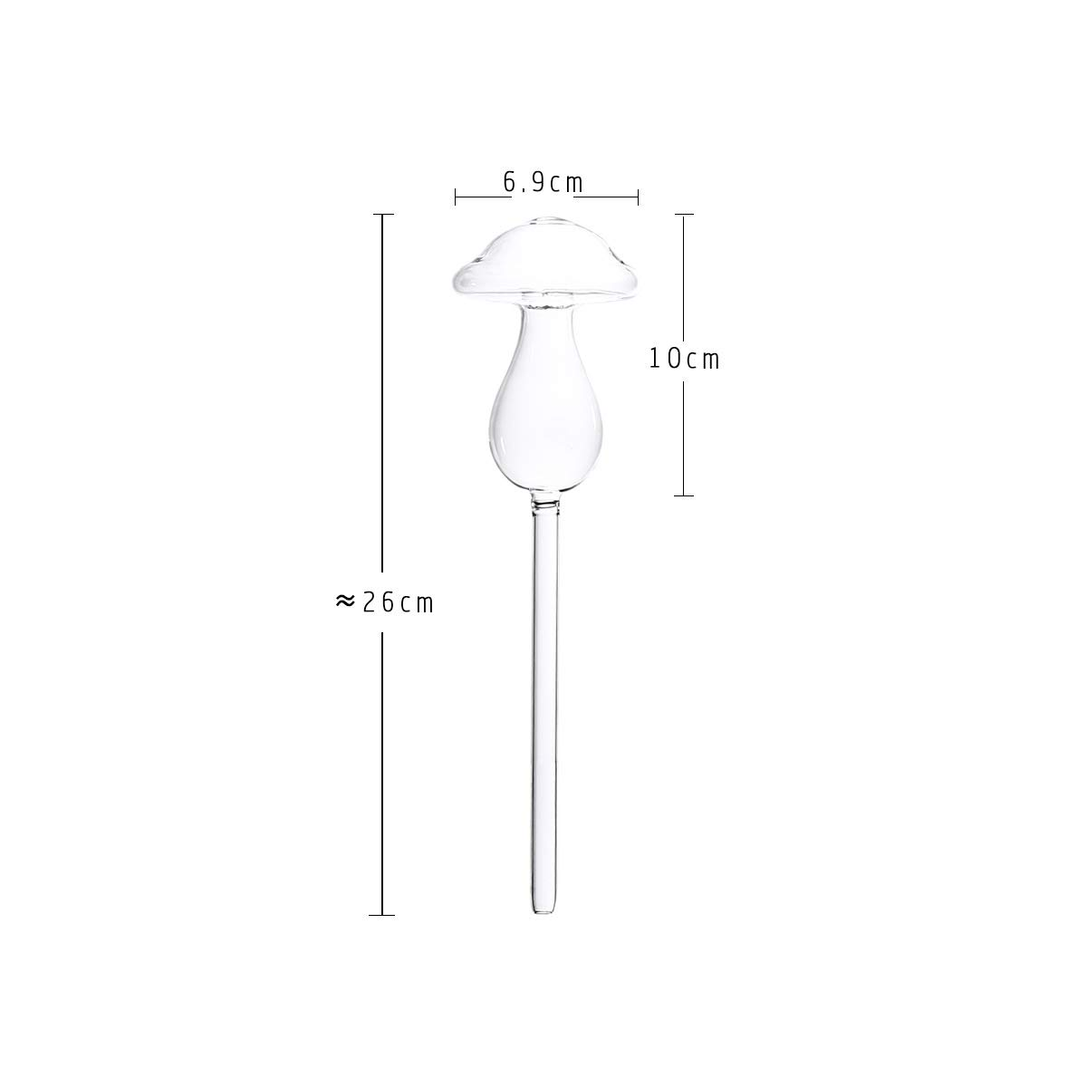 3Pcs Plant Waterer Self Watering Globes, Hand Blown Clear Glass Plant Water Bulbs for Indoor & Outdoor (Mushroom) image number 6