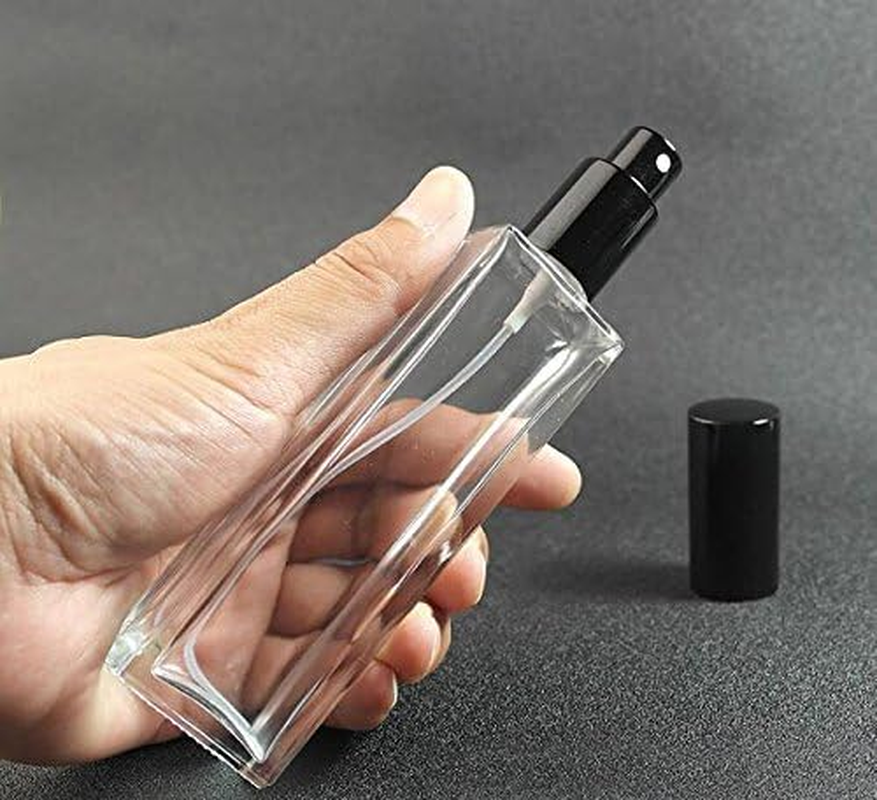 Perfume Bottle Empty Refillable Glass Spray Bottle Travel Sprayer Essential Oil Glass Bottles with Black Cap Travel Party Gift Makeup Tool Size 50ML image number 4