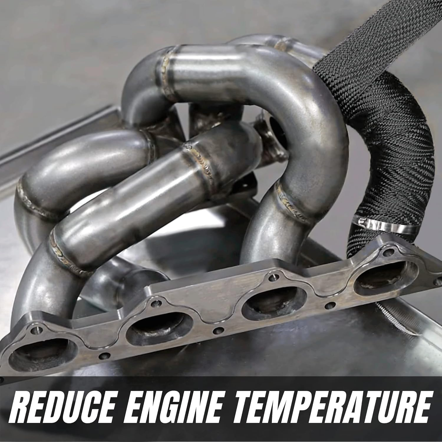 Walquicks 1 Pcs 15M X 5Cm Exhaust Heat Wrap Roll Fiberglass Heat Shield Wrap with 10Pcs Stainless Locking Ties Assortment Kit, Perfect for Motorcycle Fiberglass Heat Shield Tape - Black image number 5