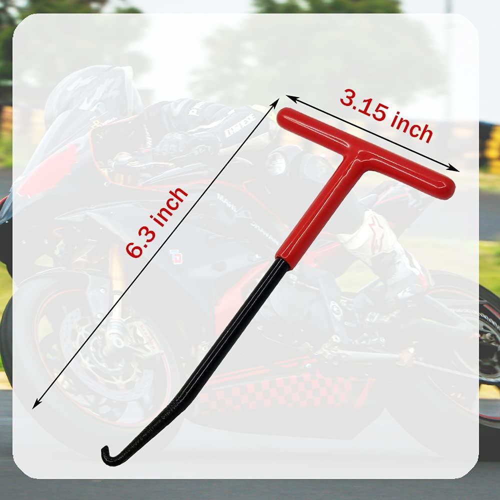 Motorcycle Exhaust Spring Hook, T Shaped Handle Exhaust Pipe Spring Puller Installer Hooks Tool with Rubber Coating for Motorcycle Vehicle Springs Removal, Installation, Adjustment (1Pcs) image number 2