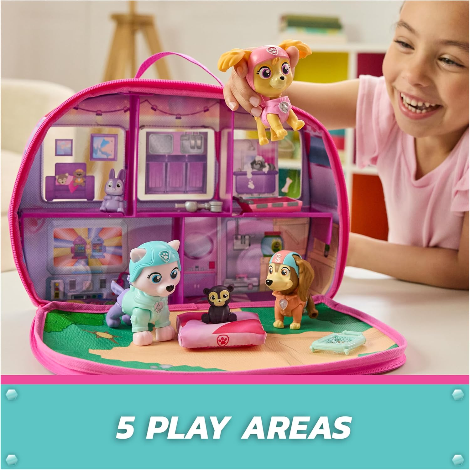 PAW Patrol Skye'S World Pupcation Rescue Set with Skye, Everest and Liberty Bobble Head Toy Figures and Campervan, Kids Toys for Boys and Girls Ages 3 and Up image number 4
