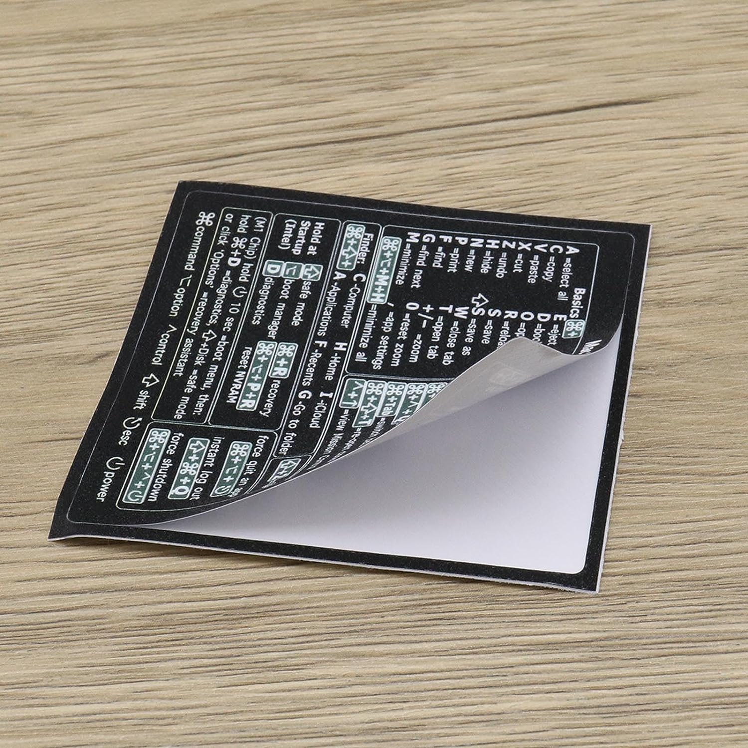 Ecsing 2 Sets Quick Reference Keyboard Shortcut Stickers M-A-C OS (M/Intel) & Word/Excel (For M-A-C) Waterproof Vinyl Decals for Laptop Computer Desktop Keyboards image number 1