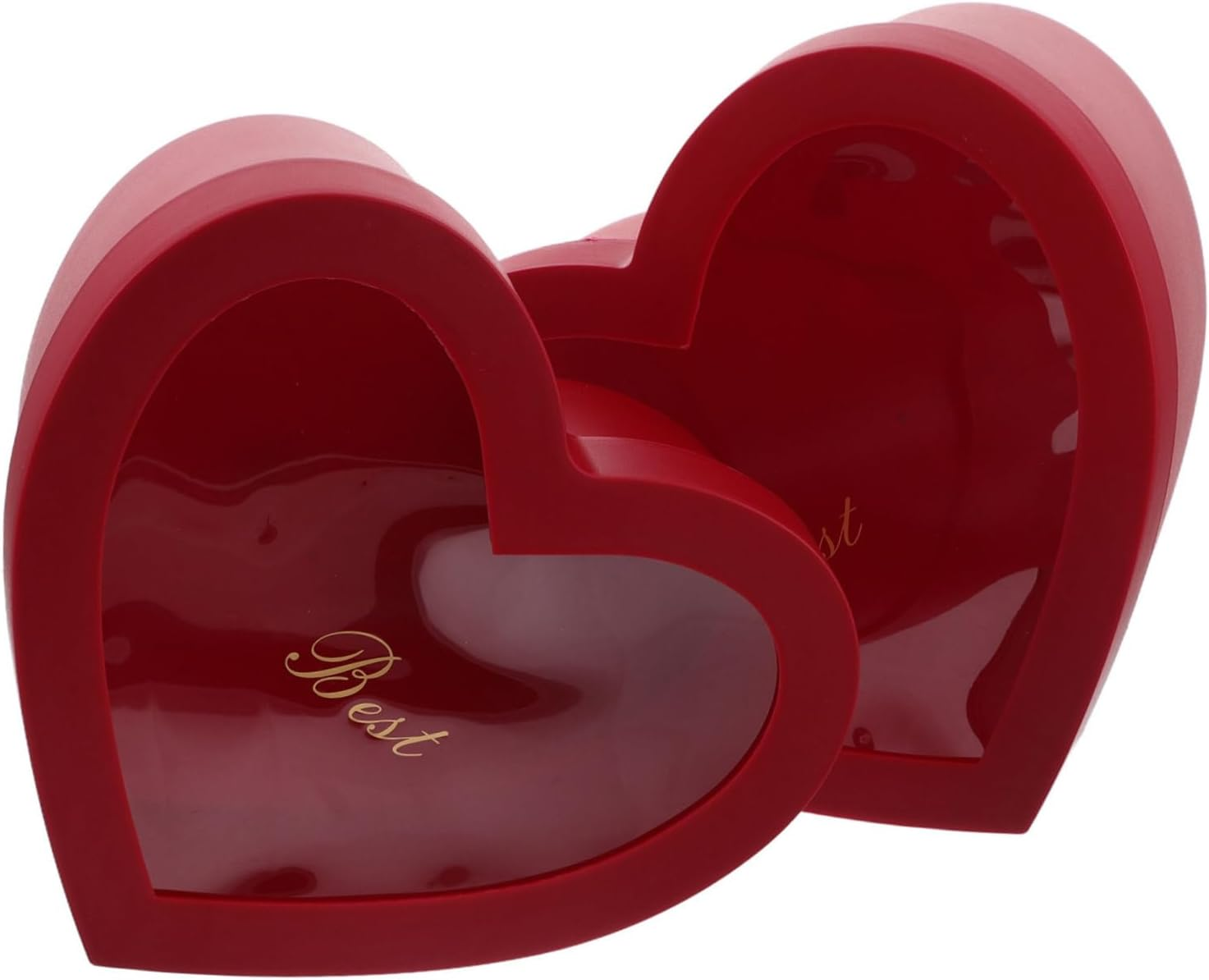 VALICLUD 2Pcs Red Heart Shaped Boxes with Window Versatile Present Holder for Flowers Perfumes Makeup for Valentine Day Weddings Special Occasions