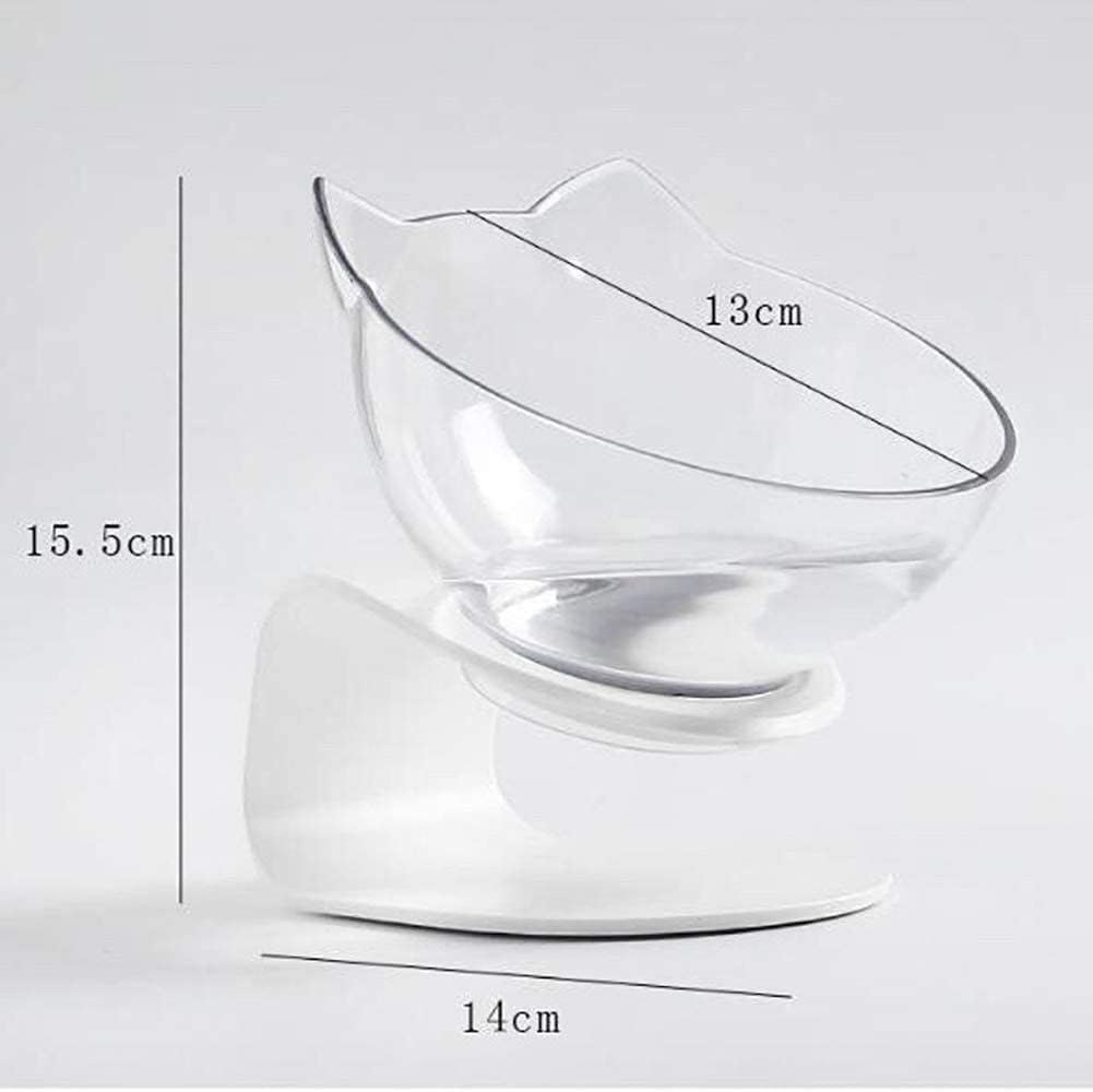 Double Elevated Cat Bowls with Raised Stand, 15 Tilted Cat Bowl Design Neck Guard Stand Raised Pet Food Water Feeder Bowl for Cats or Small Dogs image number 4