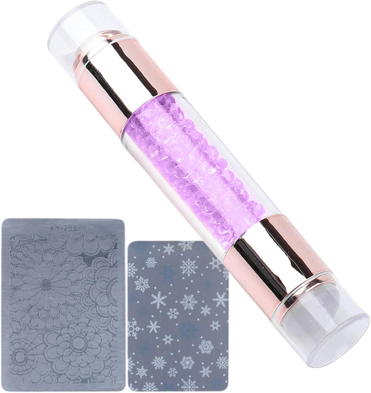 Nail Stamper Kit | Home Stamping Pens | Rhinestone Embellished Double Ended Stamping Pens Tool for Manicure Home Practice Nail Salon