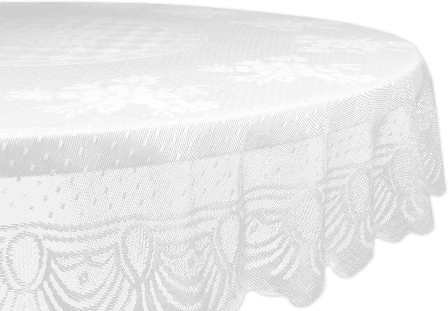 DII Home Essentials 100% Polyester, Machine Washable, Shabby Chic, Vintage Tablecloth or Overlay 63" Round, Floral Lace image number 4