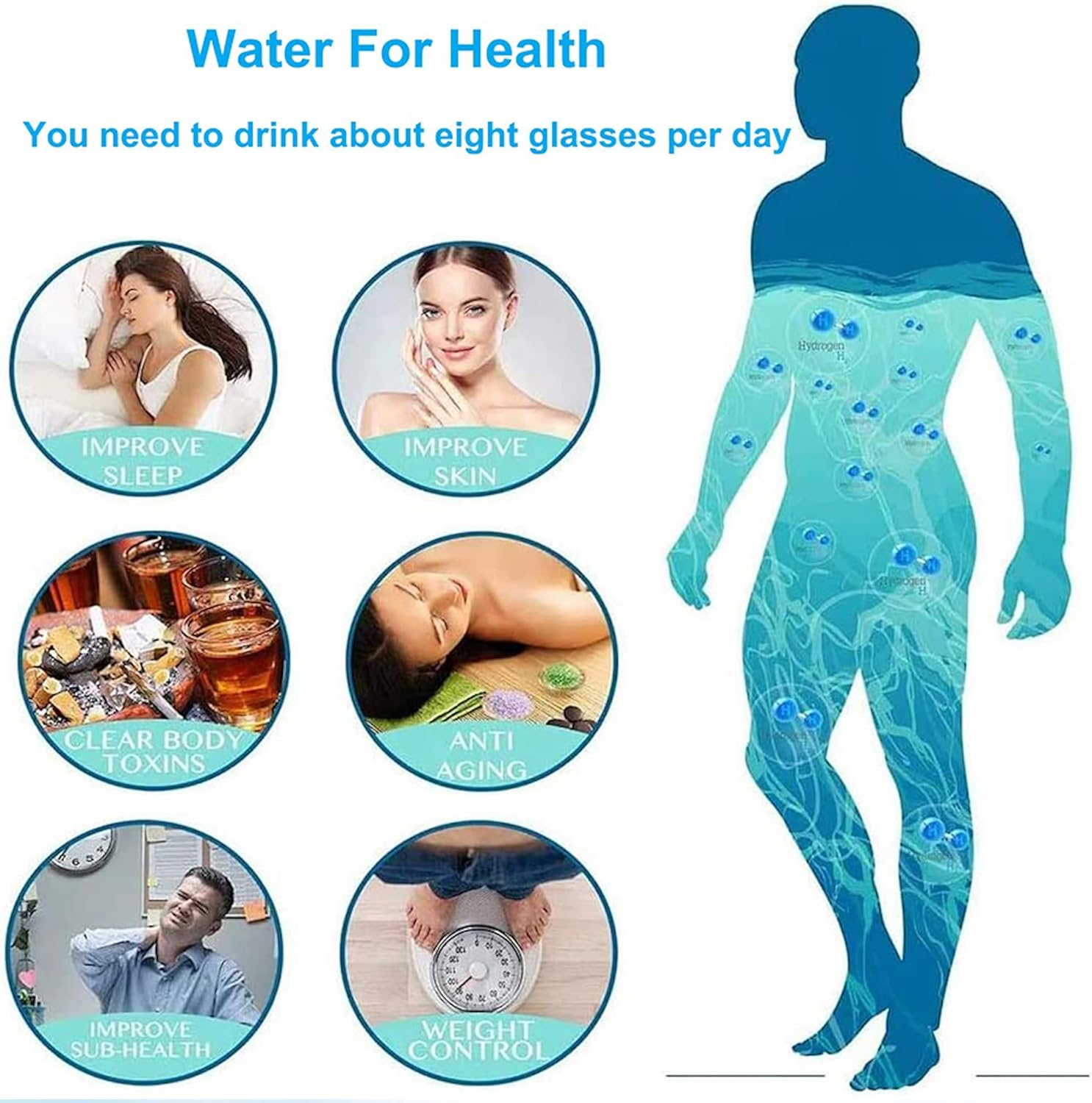 450Ml Hydrogen Water Bottle Rich Alkaline Ionizer Generator Cup USB Portable Mug (Black) image number 2