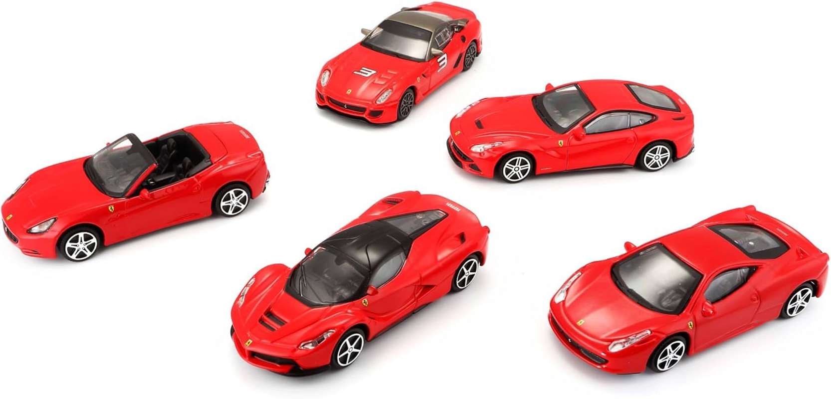 Bburago B18-56105 1:64 Ferrari Race and Play 5 Vehicle Pack, Assorted Colours image number 2