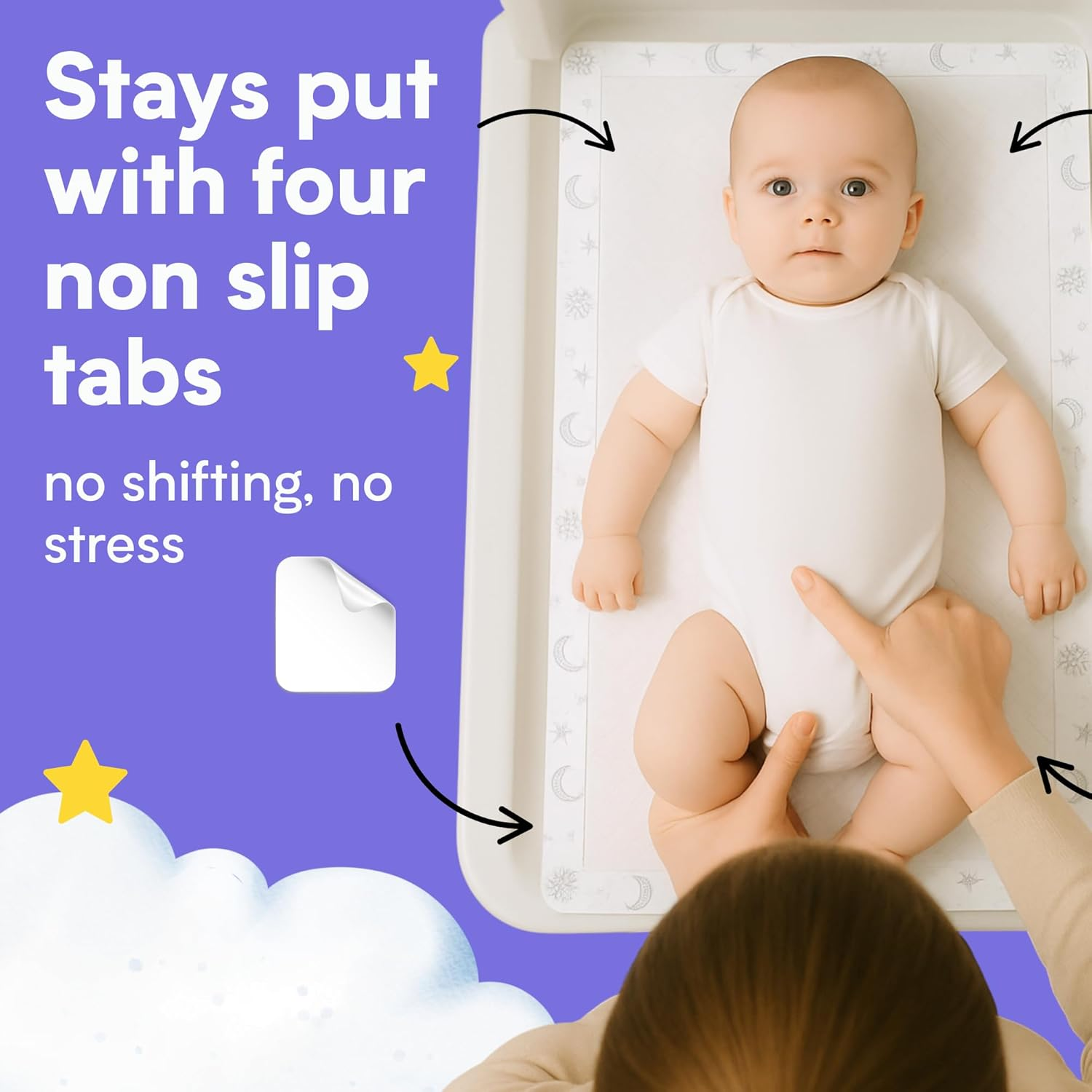 Eli with Love Disposable Baby Changing Pads - Soft, Waterproof & Leakproof Liners Absorbent Underpads - Large Travel Size Diaper Changing Mat for Home, Car, Diaper Bag - (20 Pack, Boho) image number 2