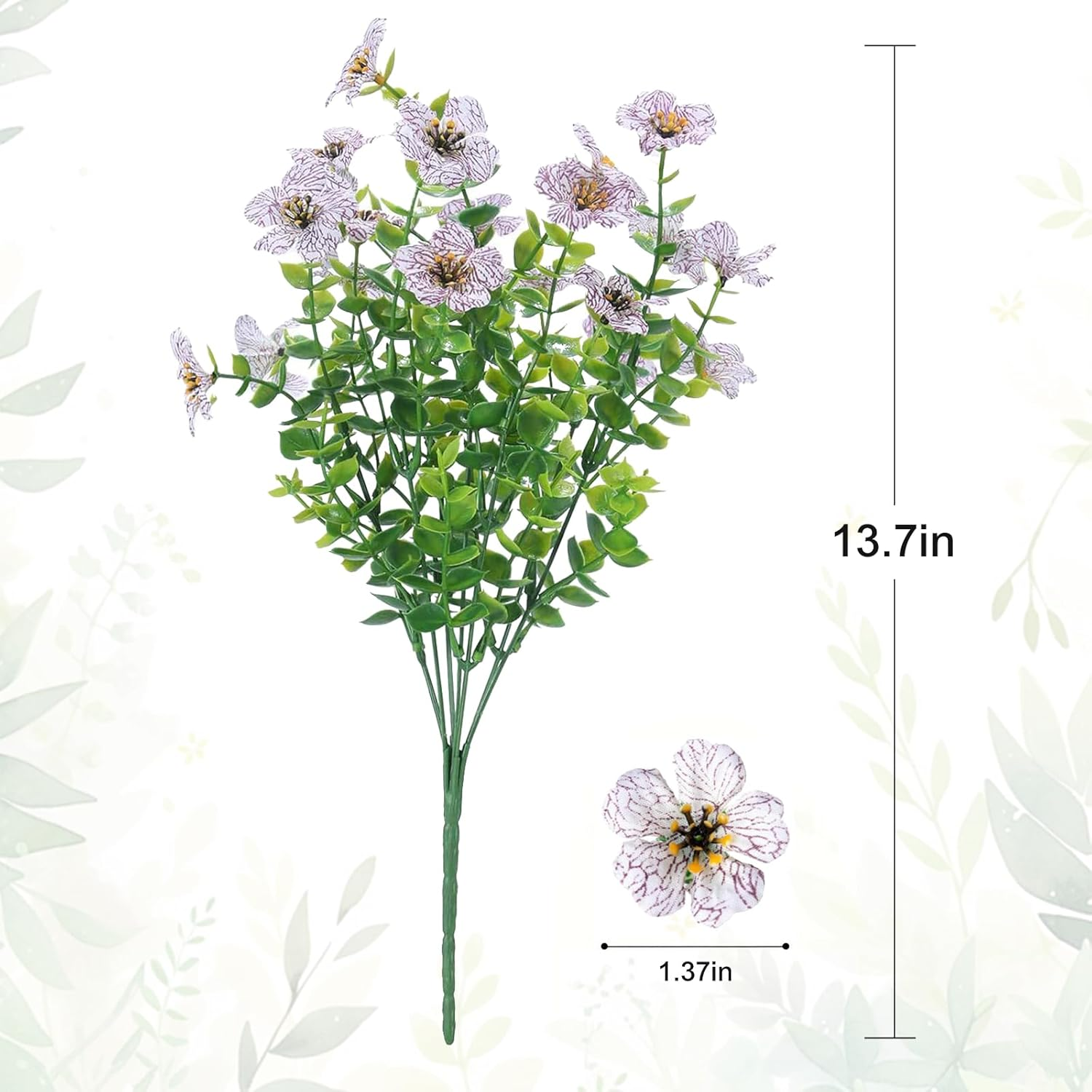 6Pcs Daisy Artificial Flowers Fake Fall Flowers Eucalyptus Plants No Fade Fake Plastic Flowers Faux Autumn Plant for Xmas Decor Indoor Outdoor outside Garden Porch Window Box Home Wedding (White) - Yellow image number 7