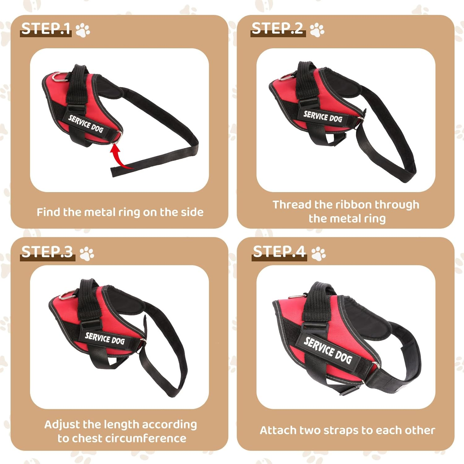 Service Dog Harness No Pull Easy Adjustable Reflective Breathable image number 2
