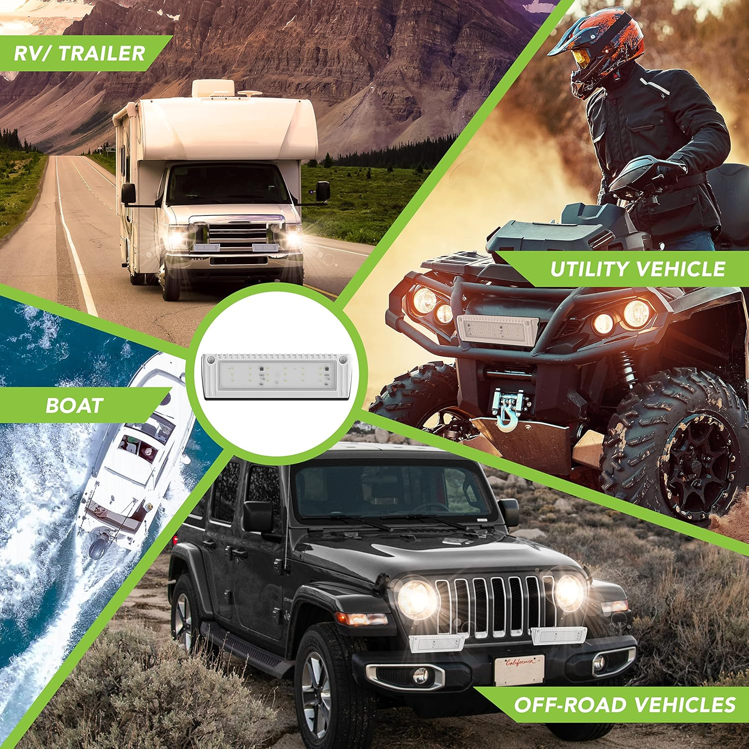 Leisure LED RV Exterior Porch Utility Light - 12V 1450 Lumen 9" Lighting Fixture. Replacement Lighting for Rvs, Trailers, Campers, 5Th Wheels (White)