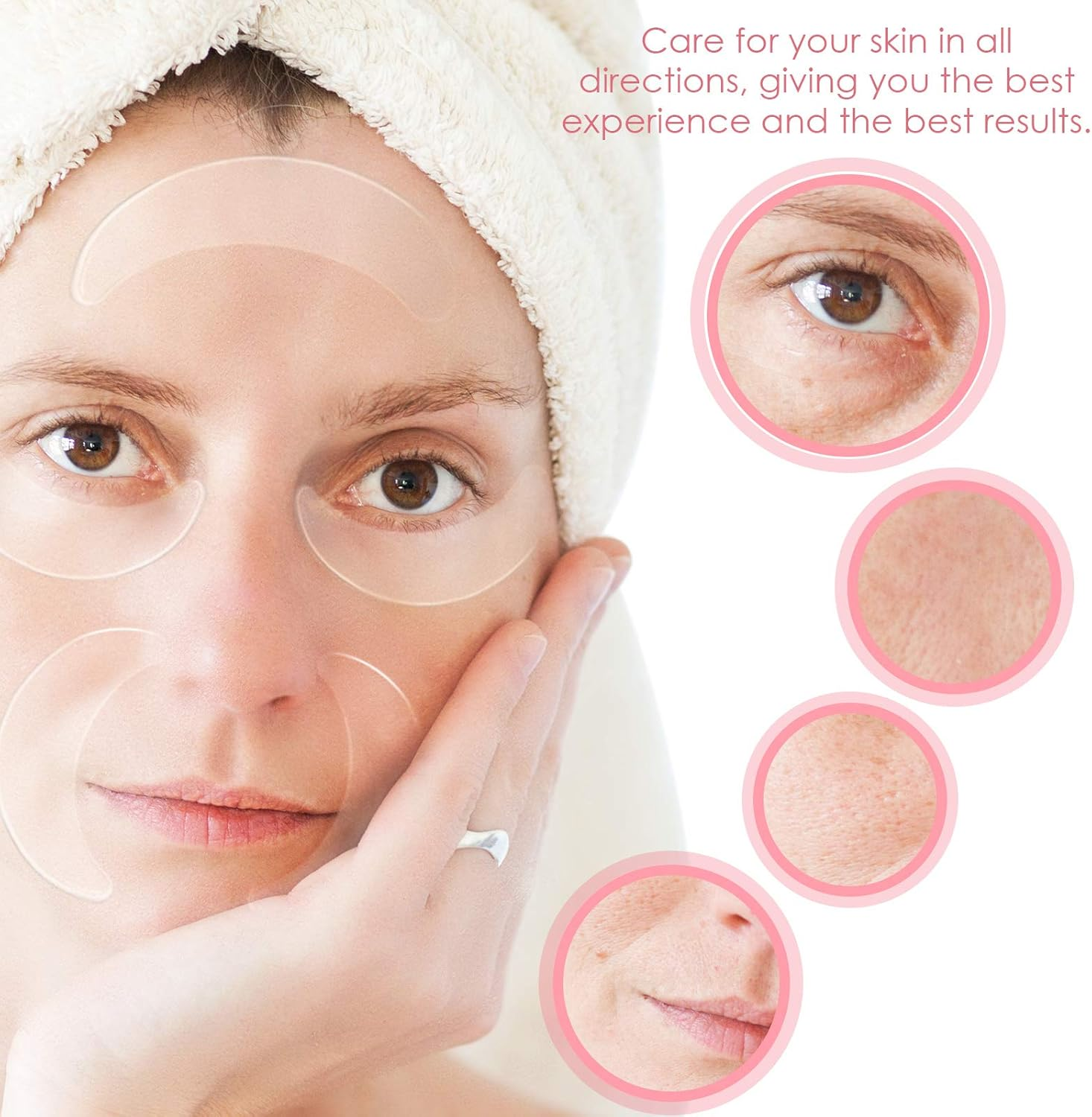 Syhood 12 Pieces Silicone Eye Wrinkle Pads anti Aging Silicone Pads Reusable Reduce Skin Wrinkles under Eye Patches Cleavage for Mouth and Eyes(Transparent) image number 4