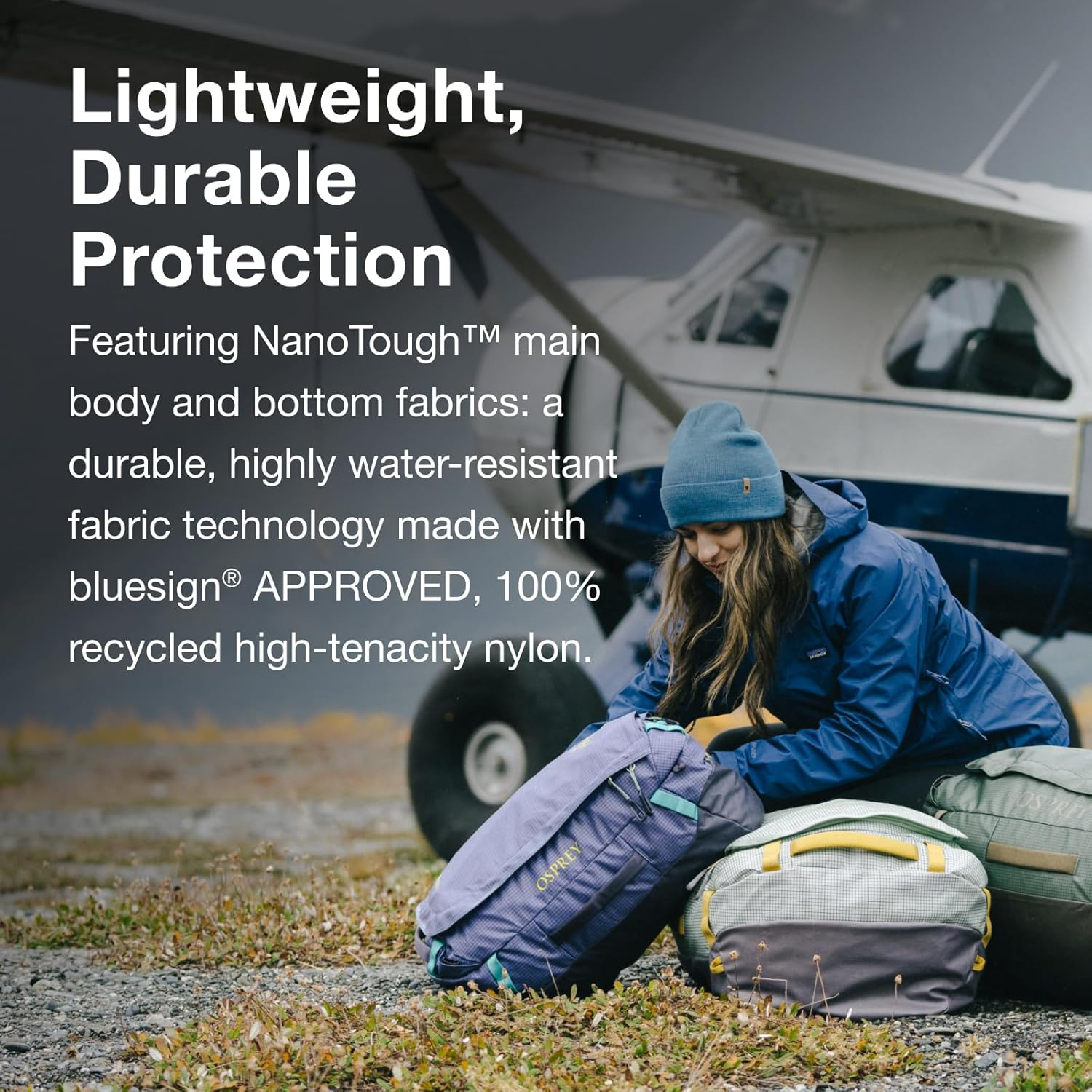 Osprey Transporter Travel Duffel Bag, Blue Flame/Nocturnal Blue, 40L image number 6