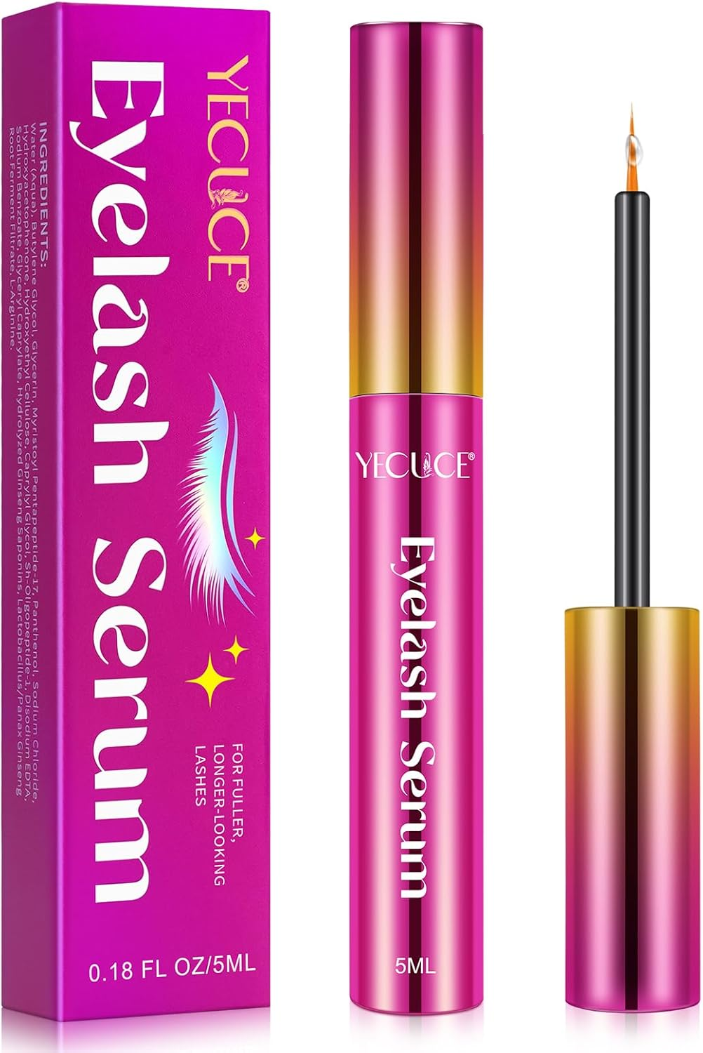 Eyelash Growth Serum, Rapid Eyelash Growth Serum, Lash Serum for Eyelash Growth Thickness, Eye Lash Serum to Growth Longer, Fuller, Stronger, Irritation Free 5ML image number 6
