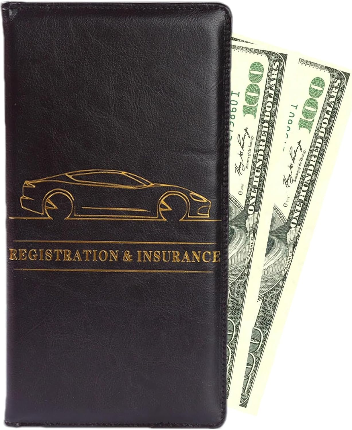 Gacqpli Car Document Bag, Wallet for Driving Licence - Car Insurance PU Wallet, Car Interior Accessories Document Folder for Documents, Cards, Driving Licence