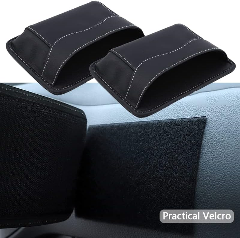 Betterjonny 2 Pcs Car Side Pocket Organizer, PU Leather Car Seat Side Storage Pocket Multifunctional Auto Console Side Storage Bag for Car Interior Organizer image number 2