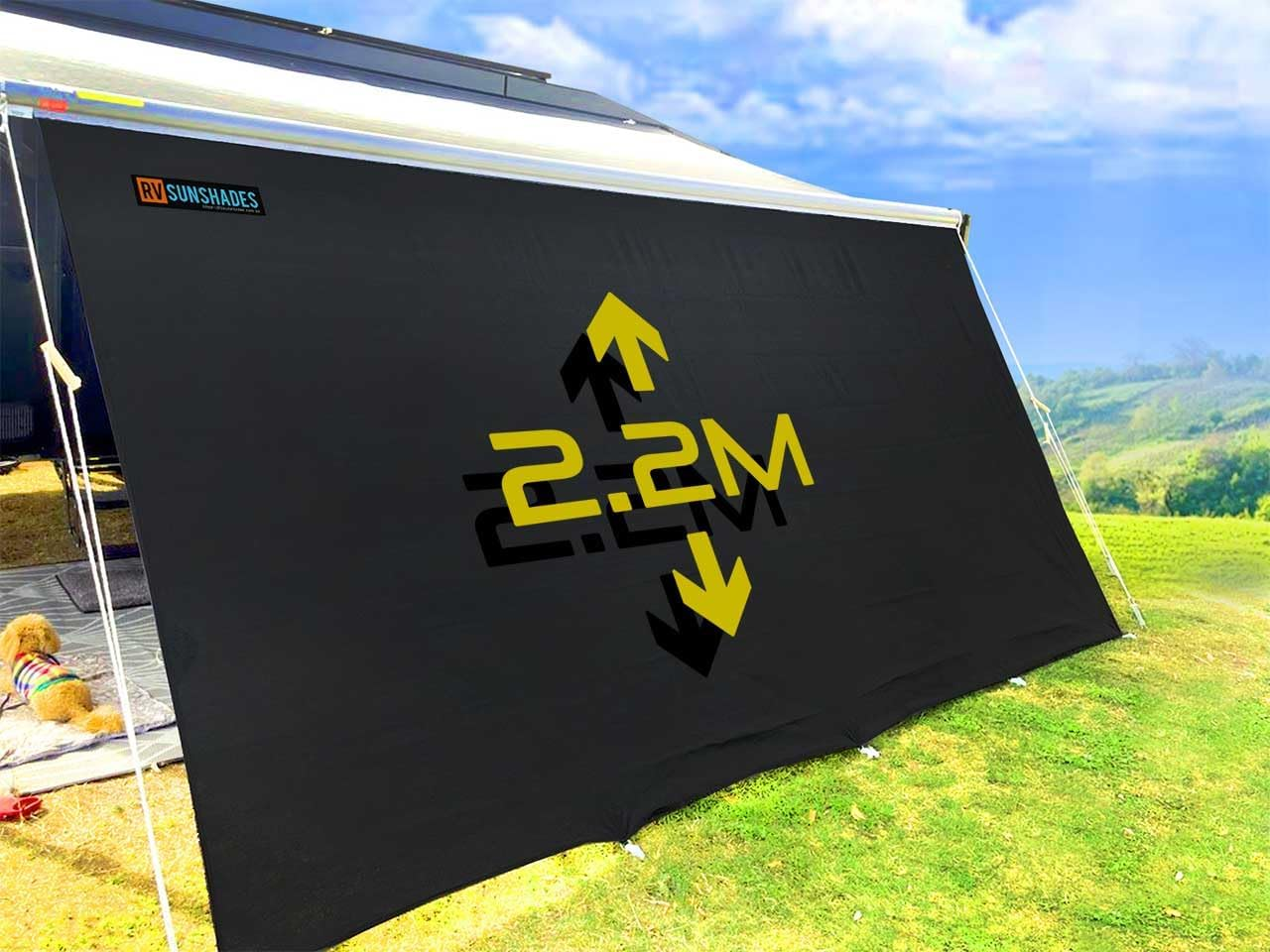 Caravan Privacy Screens (Black, 4.9X2.2M) image number 1