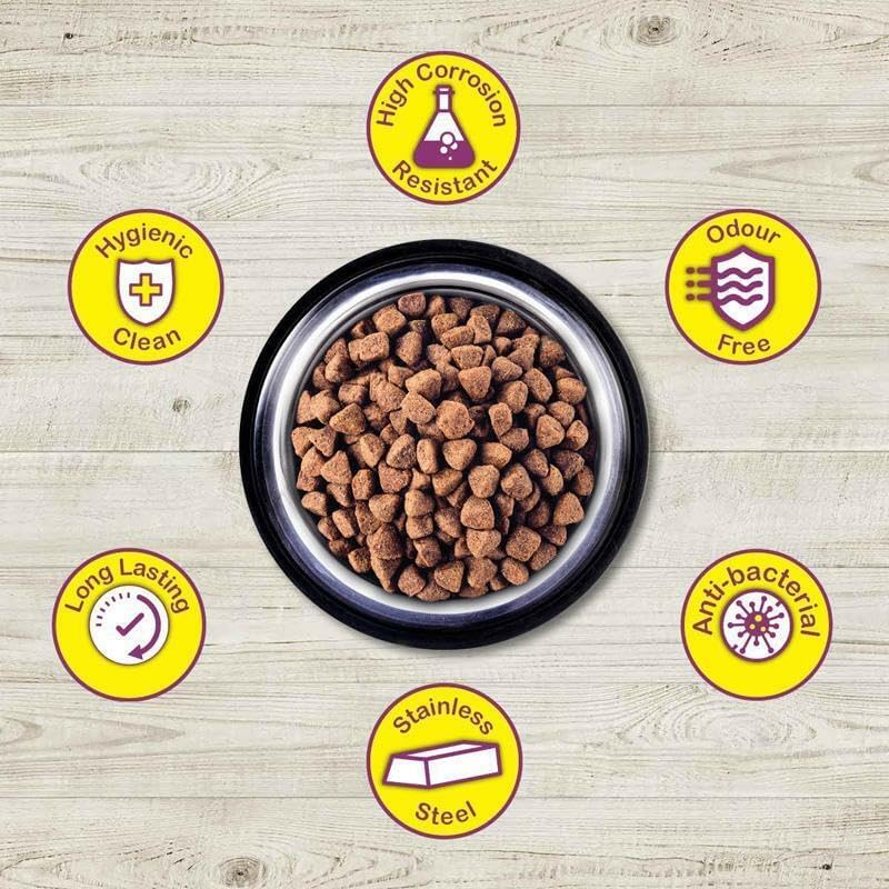 Leona Co Stainless Steel Metal Dog Bowl, 790/1190Ml, Heavy Duty, Rust Resistant, anti Sliding, Pet Water Dish Feeder Bowl for Cats and Dogs, Dry and Wet Foods (1190Ml) image number 4