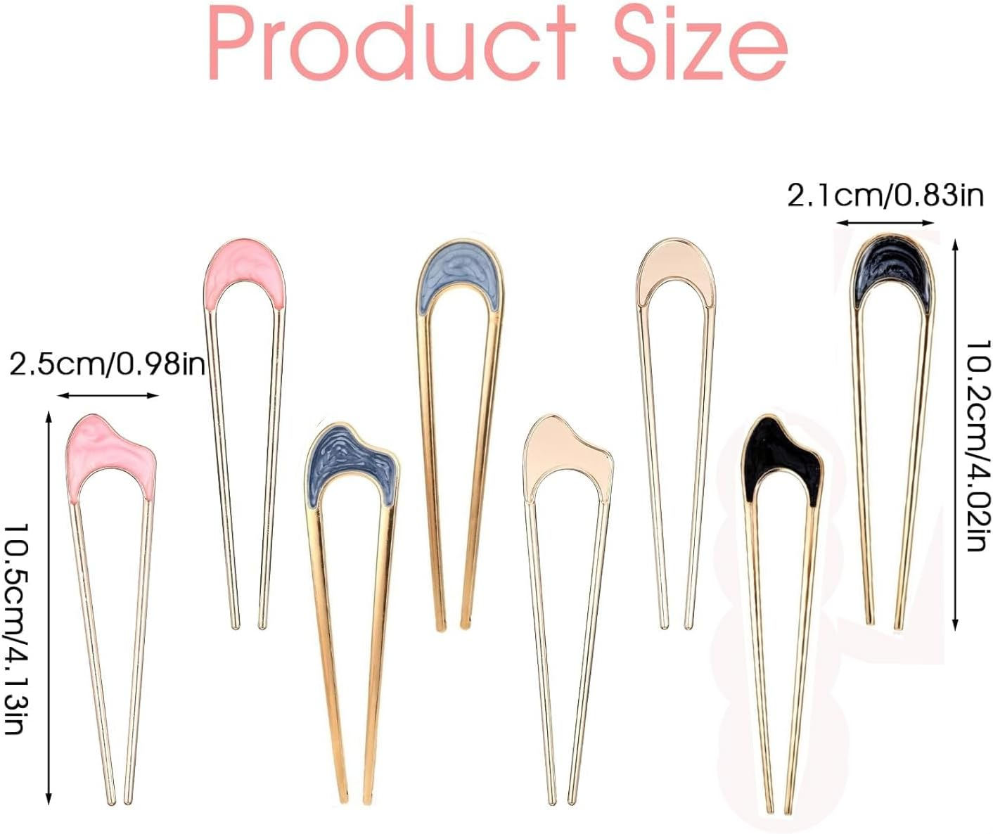 Metal U-Shaped Hair Pins,8 Pcs Hairpin for Longer and Thicker Hair,For Women Girls Hair Styling Accessories image number 5