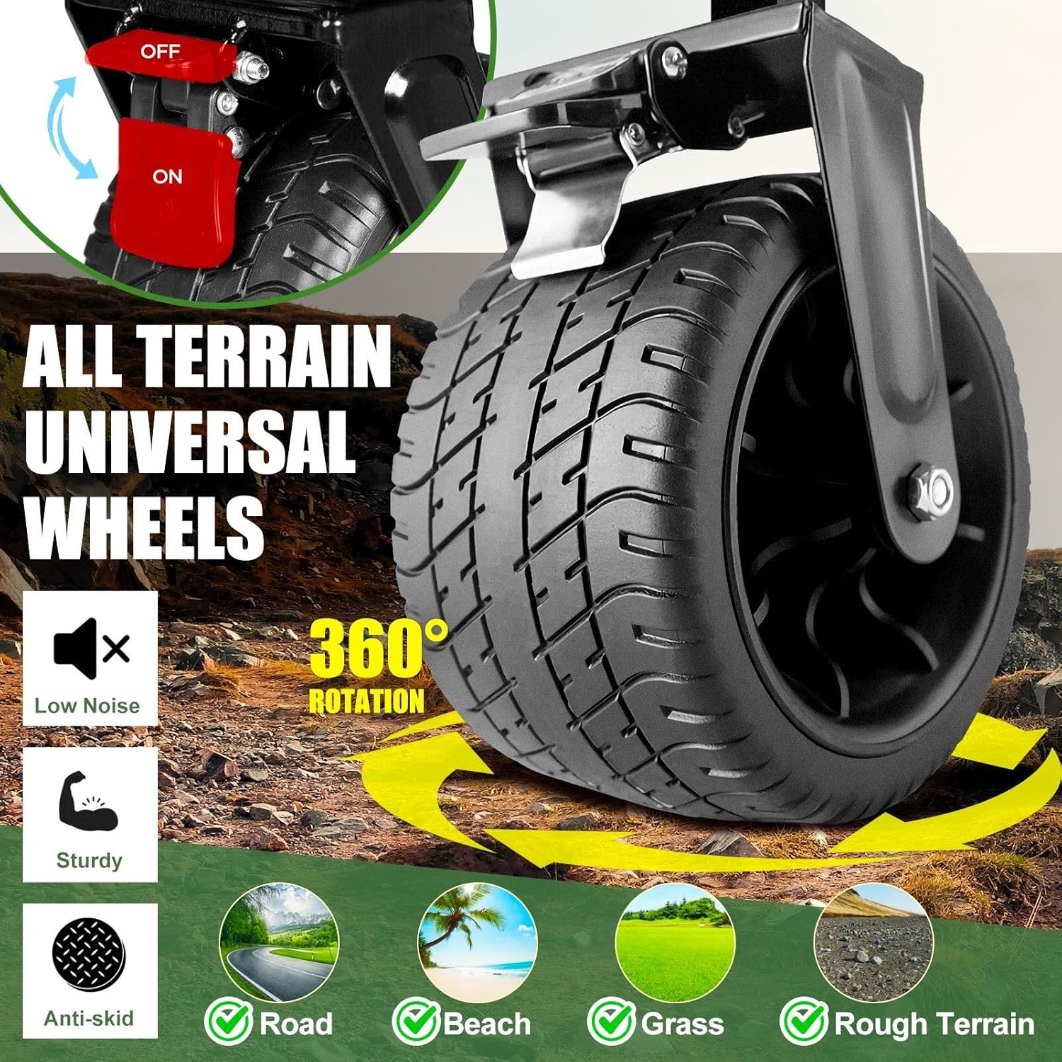 Folding Wagon Cart Collapsible Wagon with All-Terrain Wheels for Beach Picnic Garden Utility Trolley Trailer Barrow Market Grocery Shopping Sports Outdoor Camping Luggage Collapsible 150Kg - 95 X 54 X 71-100 Cm Be image number 4