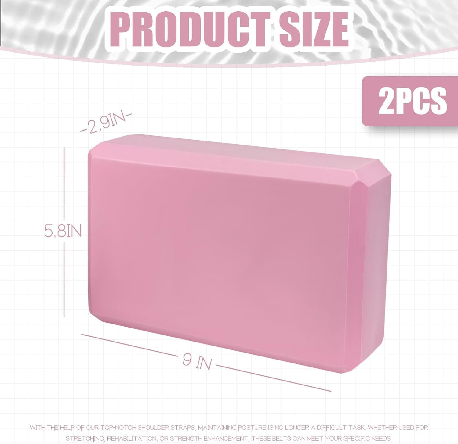 2 Pcs Yoga Blocks, 23X7.5X15 Cm Foam Blocks Yoga Props for Pilates Stretching and Meditation Exercise Blocks Lightweight Yoga Essentials image number 4