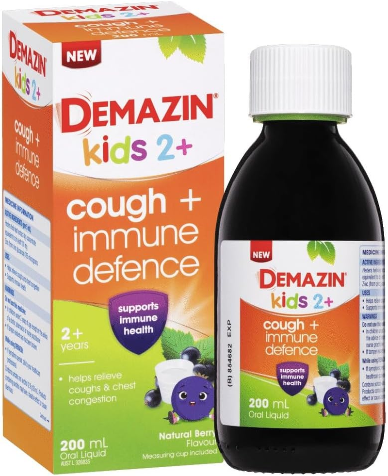 Demazin Kids 2+ Cough + Immune Defence Syrup 200 Ml