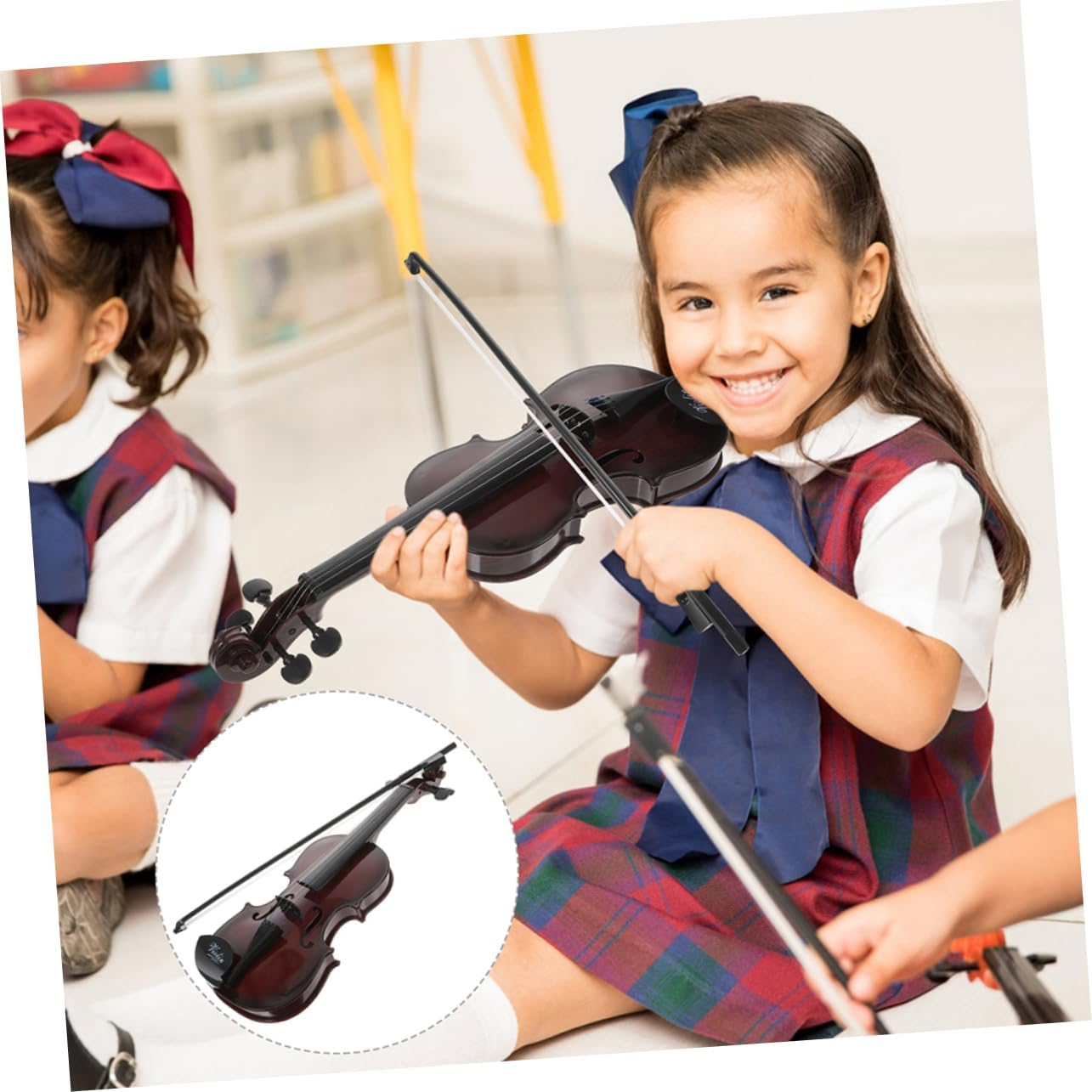 Abaodam 1 Set Simulated Music Violin Realistic Miniature Violin Adornment for Performance Photo Props and Interest Cultivation Durable Construction image number 2