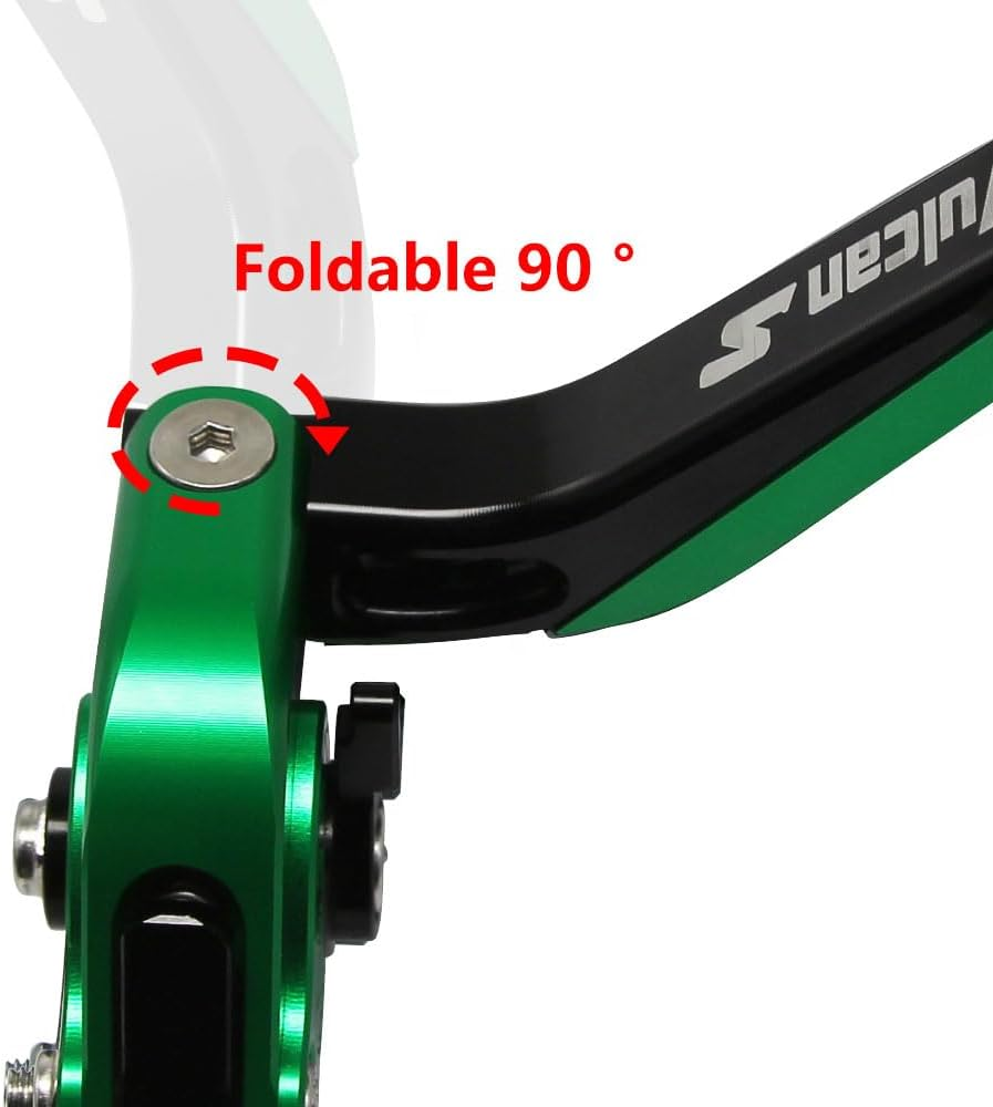 Brake Levers Motorcycle Clutch Levers Set Foldable Extendable CNC Fit for Kawasaki Vulcan S 650 2015-2023 Adjustable (Green&Black), JY-193 image number 4