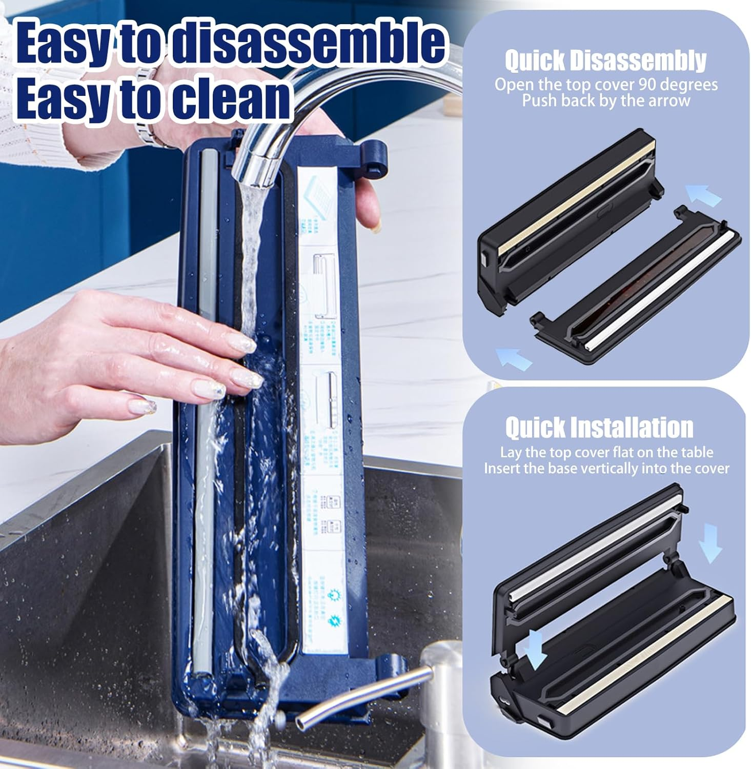 Vacuum Sealer Machine with Cutter,Automatic Sealing Machine for Food Preservation Dry Moist Sealing Modes,Food Packer Equipped with 5 Vacuum Bags,Tipai image number 5