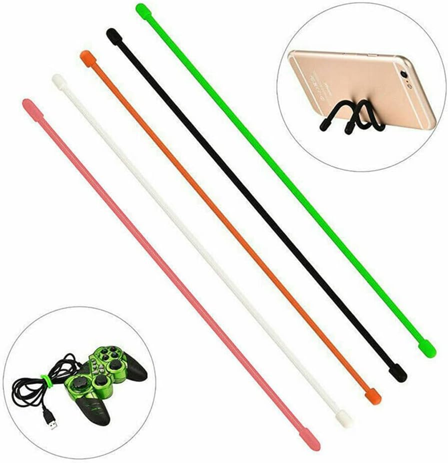 5X 3" Inch Rubber Magic Reusable Twist Ties Cable Organizer Wire Gear Tie image number 2