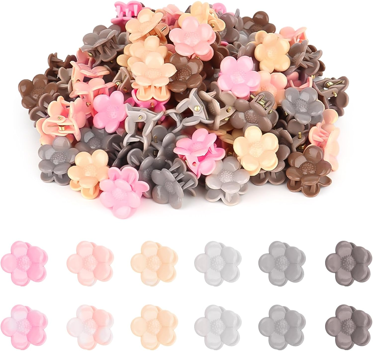 Srotmirw Small Flower Hair Clips, Pack of 100 Flower Clips Hair for Women and Girls to Choose from in Everyday Life image number 6
