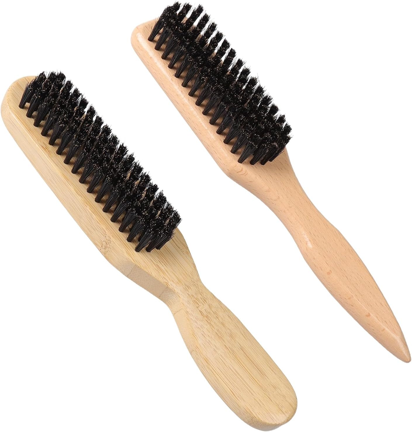 Pack of 2 Sleek Brush, Boar Bristle Brush, Soft Natural Bristles, Sleek Bun Hair Brush, Sleeks Braid Boar Bristle Brush, Bristle Beard Comb for Hairdresser Men Women Baby Child, for Hair and Beard image number 3