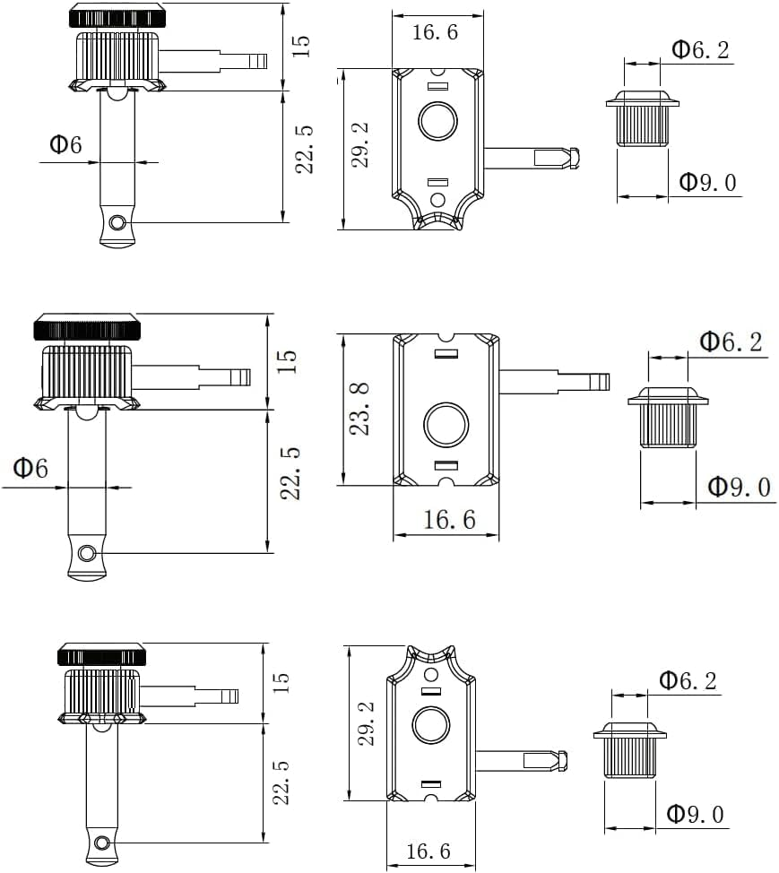 Guyker 6 Inline Vintage Guitar Lock String Tuners &ndash; Locking Tuning Key Pegs Machine Heads Replacement Parts for ST TL Style Electric, Folk or Acoustic Guitars &ndash; Nickel