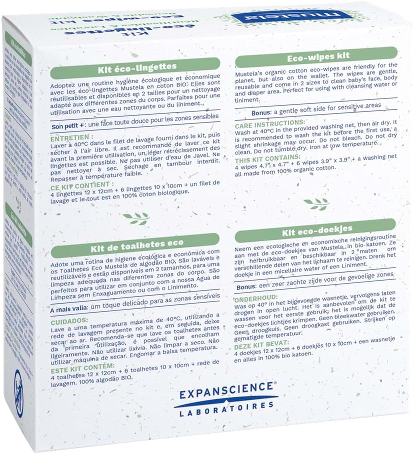 Mustela Reusable & Washable Eco-Wipes - 10 Wipes image number 3