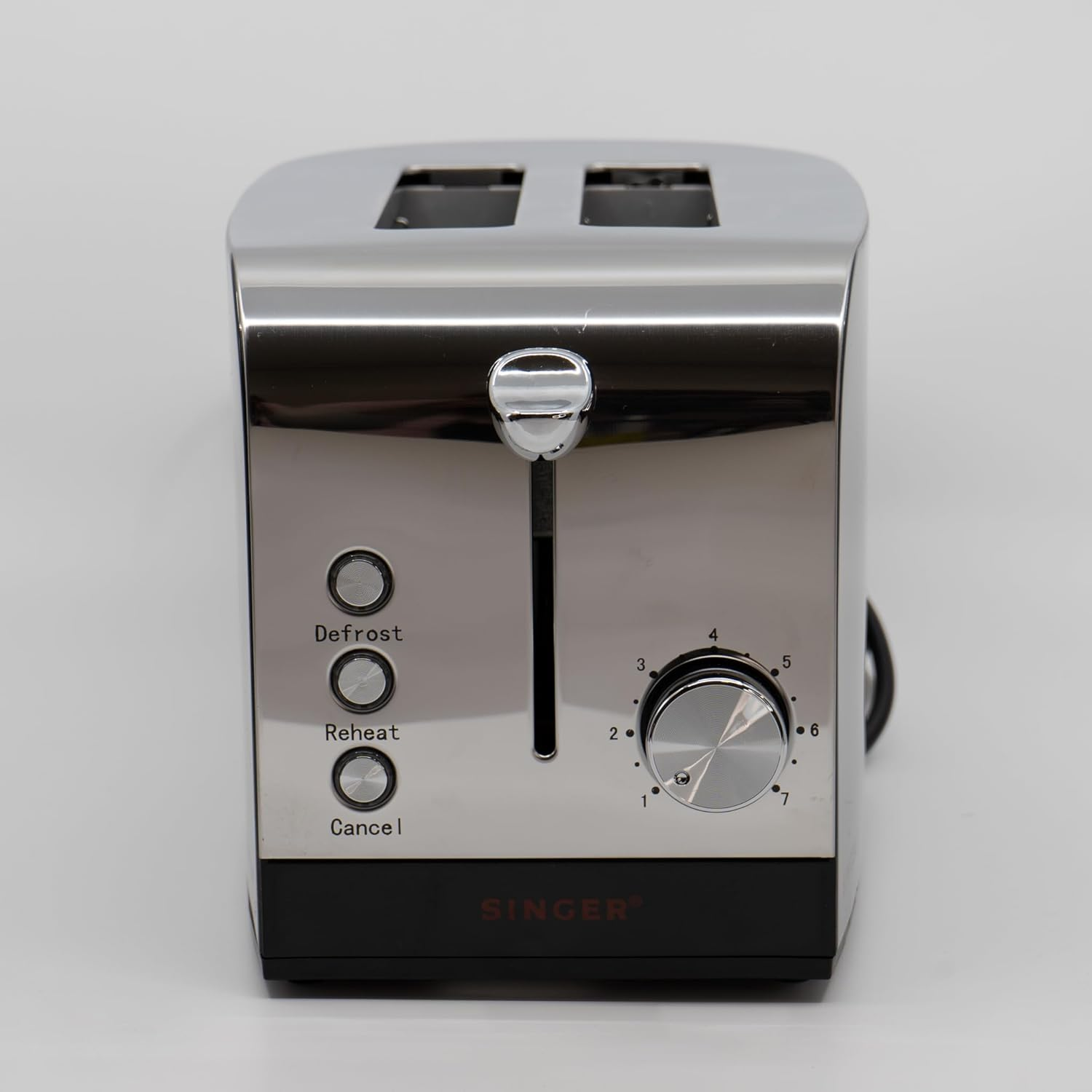 Singer 2 Slice Stainless Steel Toaster, Black - Red image number 5