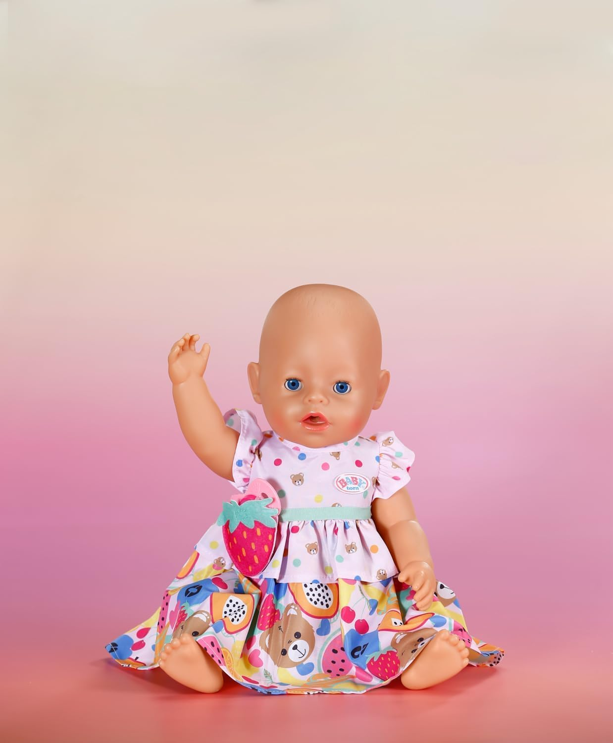 BABY Born Fruit Dress, Cute Outfit with Strawberry Buckle Belt for 43Cm Dolls, 838303 Zapf Creation image number 3