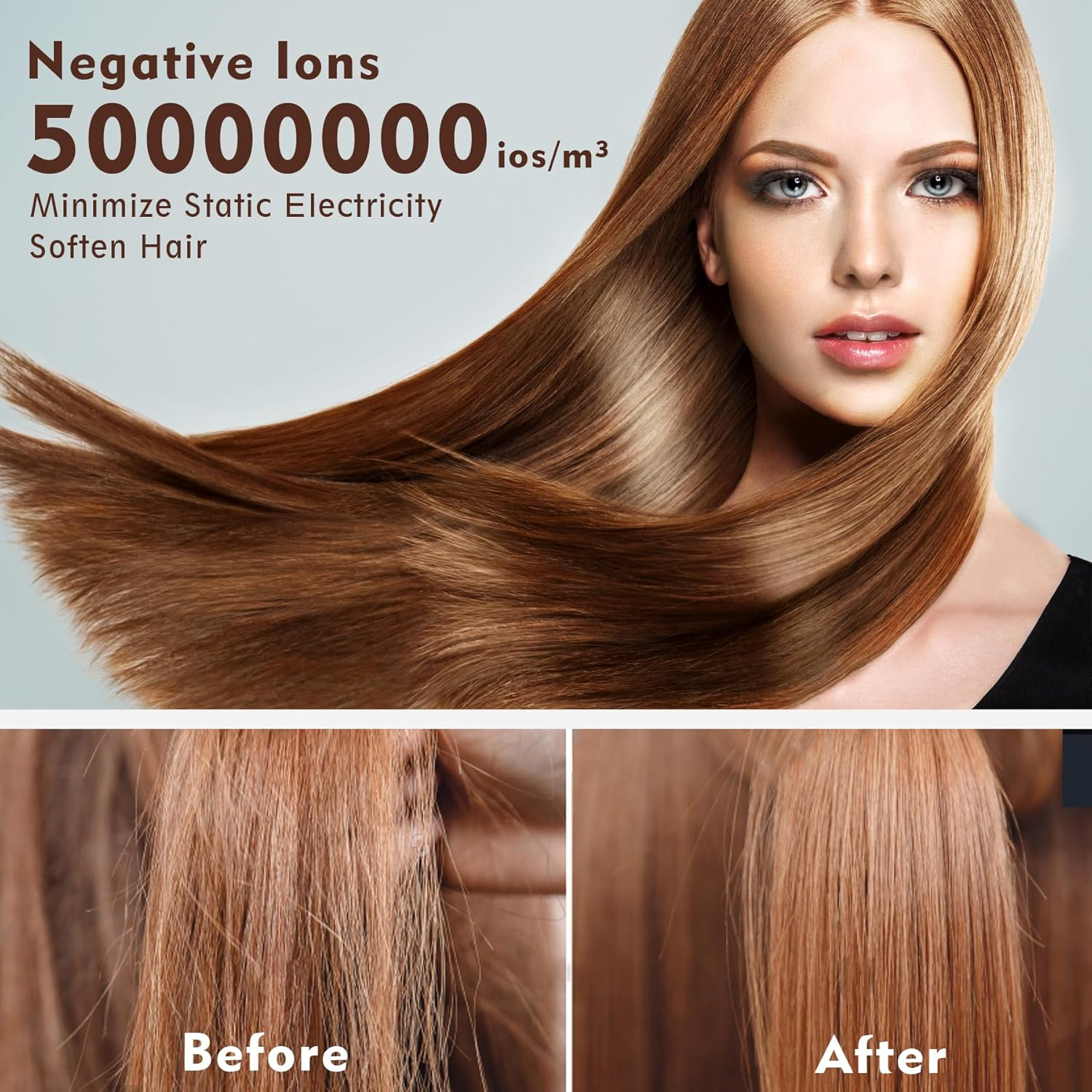 We Make Hope Professional Hair Dryer, 110000 RPM High-Speed Brushless Motor, Negative-Ion, Low Noise, Thermo-Control, Magnetic Nozzle, Lightweight Black Blow Dryer for Home Gym Salon Pets Travel image number 1