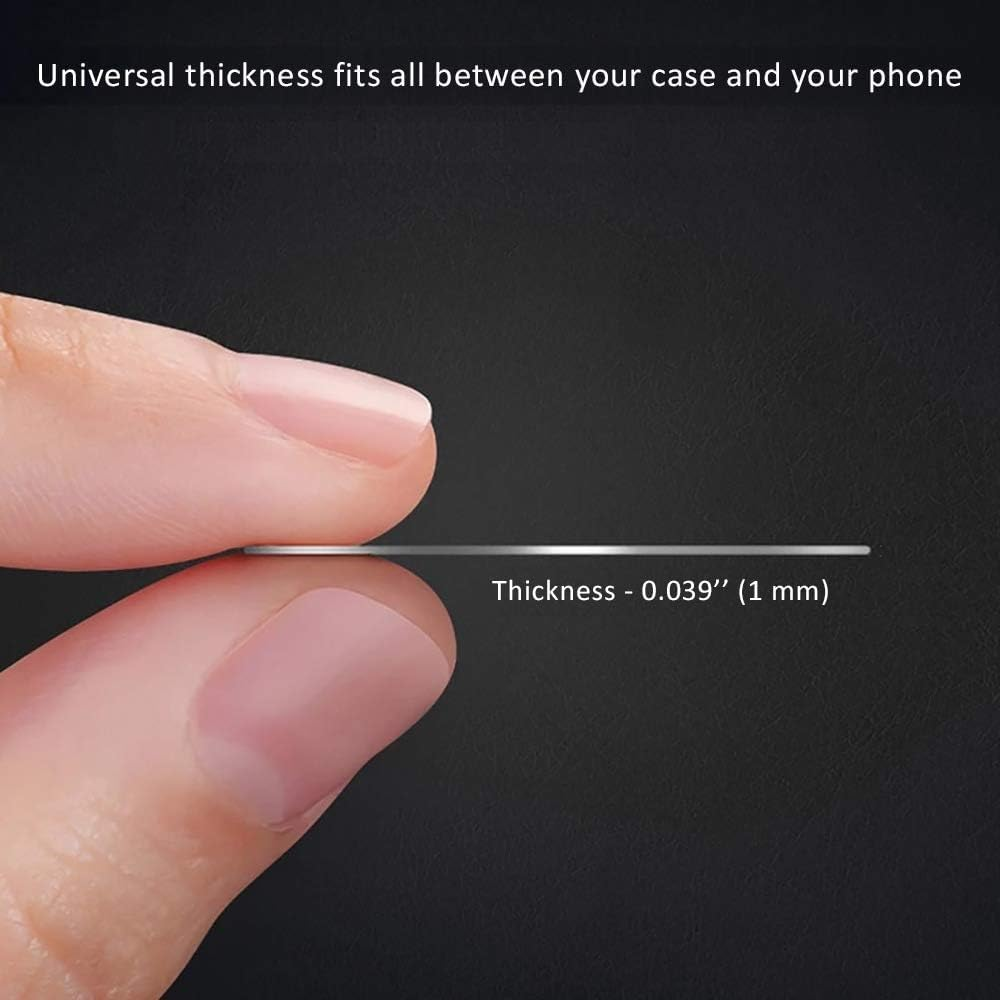 IKEEP Metal Plates Replacement Set 4 Pack for Magnetic Car Mount. Kit of 4 Black round Discs without Holes for Case Back, Phone Magnets. Strong 3M Adhesive Backing Circular Cell Phone Holder Stickers image number 2