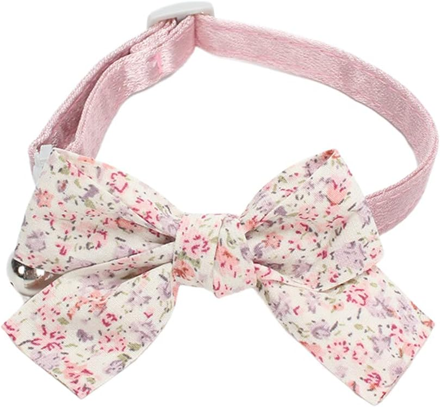 Yiwong Flower Cat Collar, Dog Collar with Bell, Bow Tie Cat Collar, Collar with Bow Tie and Safety Buckle with Choking Protection